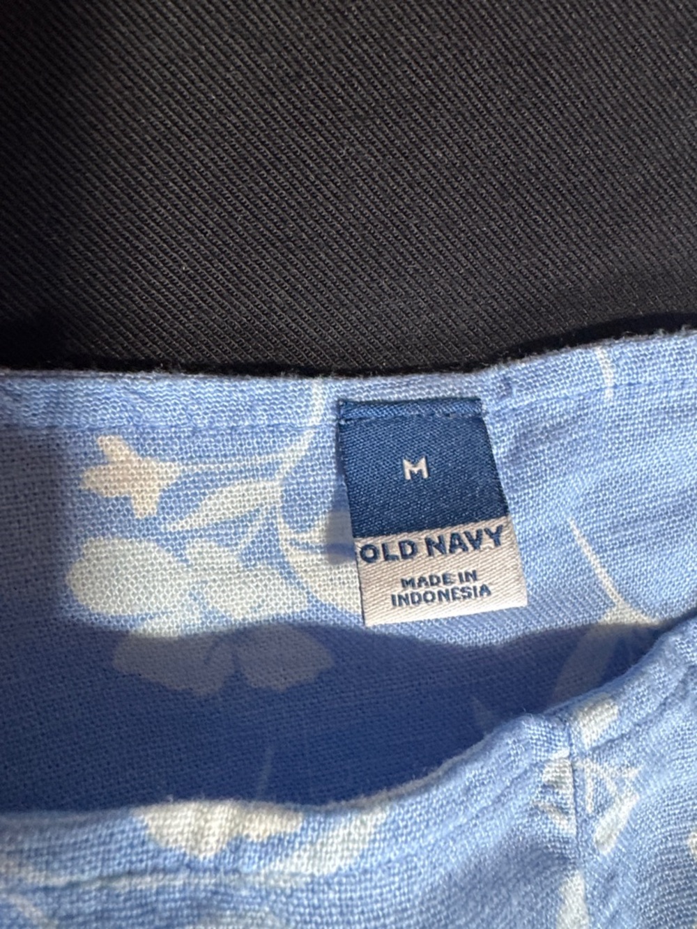 Old Navy Fit & Flare Sleeveless Linen-Blend Midi Blue Floral Dress Women’s Med - Picture 3 of 6